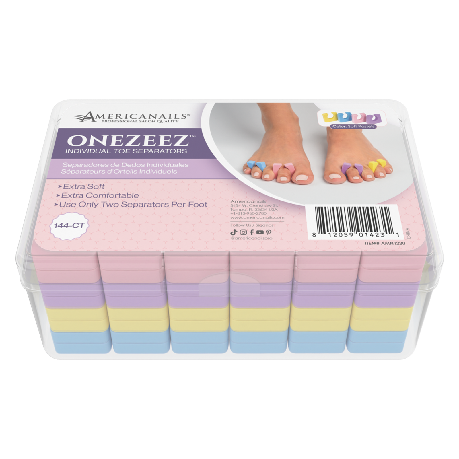 Onezeez Toe Separators | Soft Pastels 144ct Box