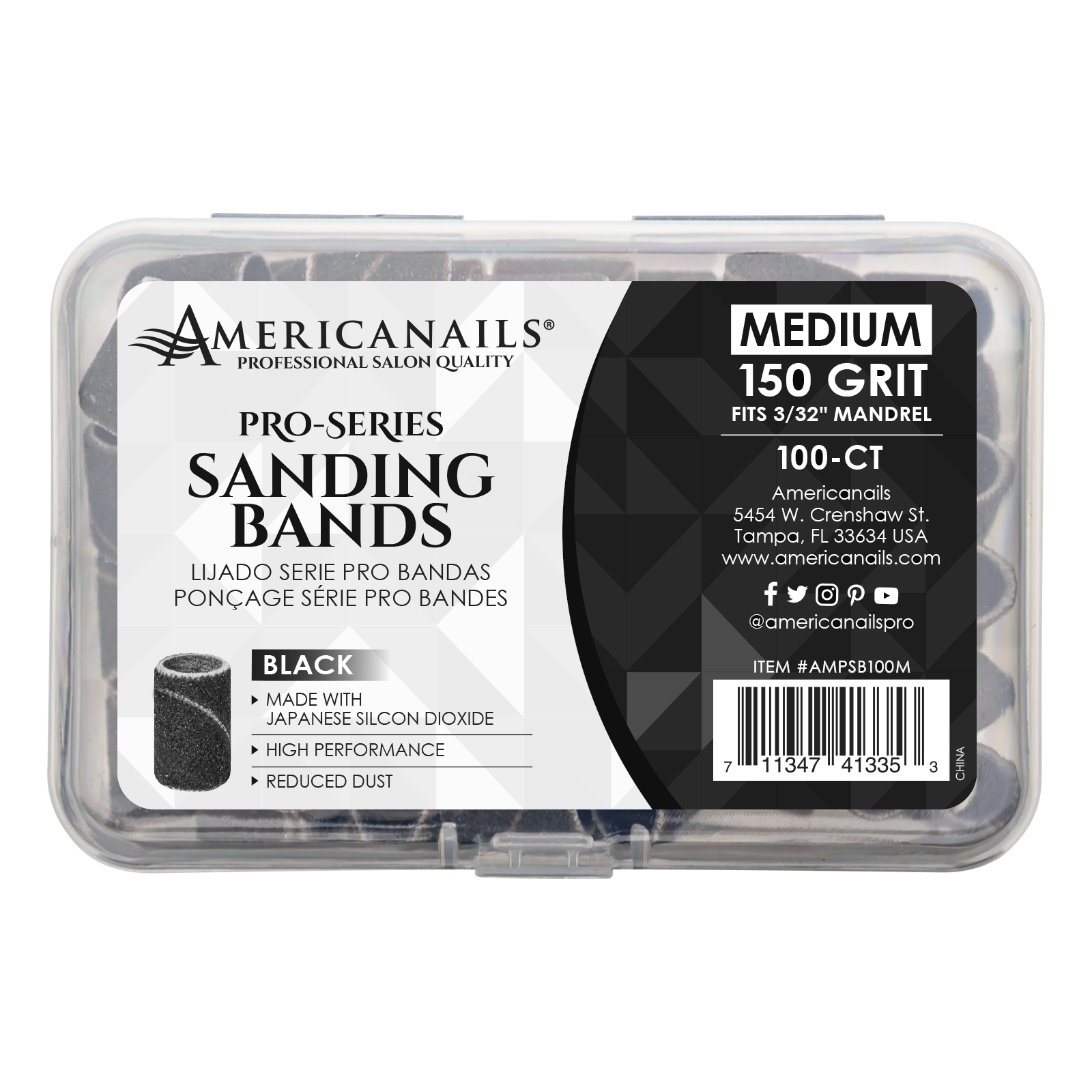 Bandas de lija negras Pro-Series 100 unidades