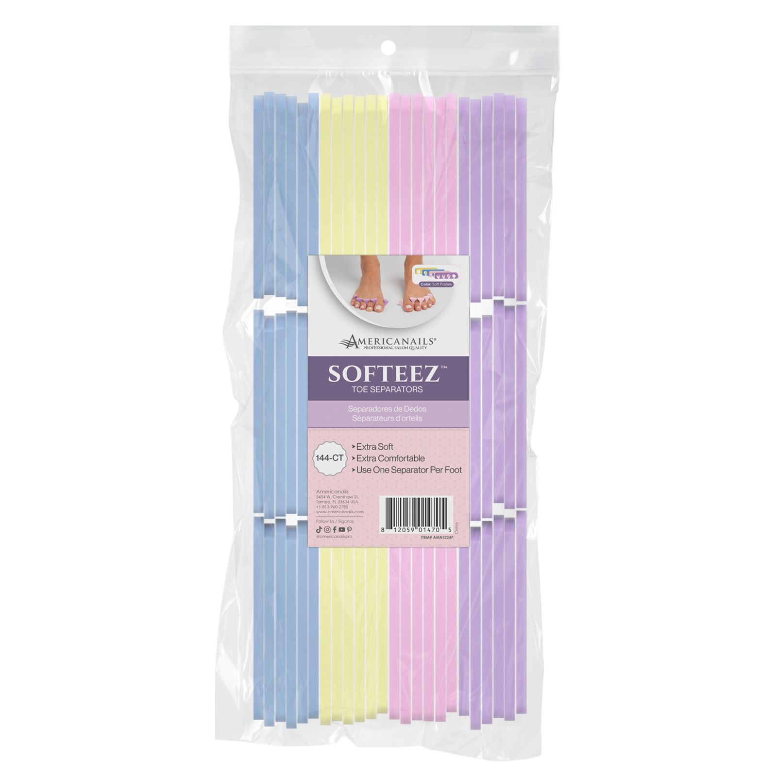 Softeez Toe Separators | Soft Pastels 144ct