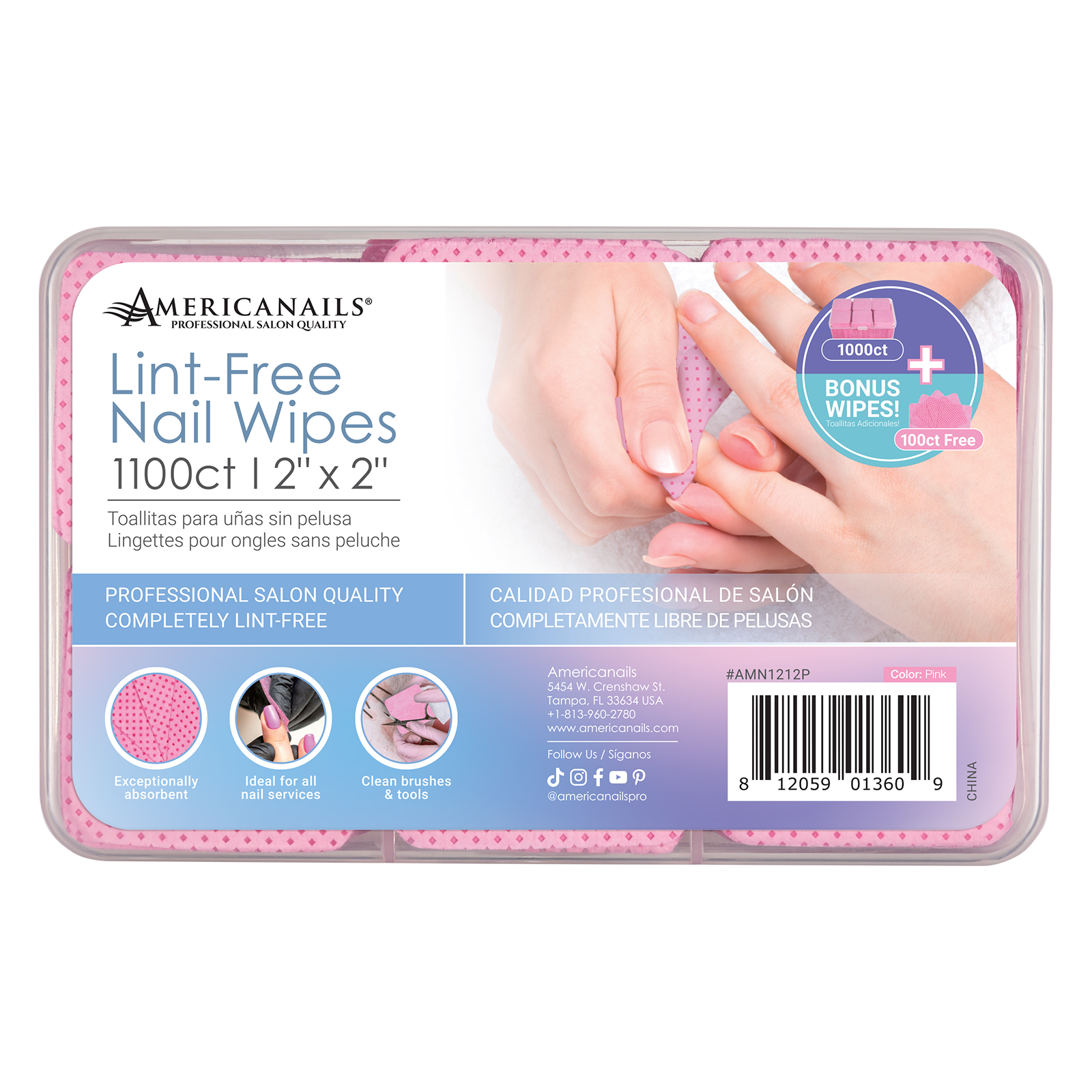 Lint-Free Nail Wipes 1100ct