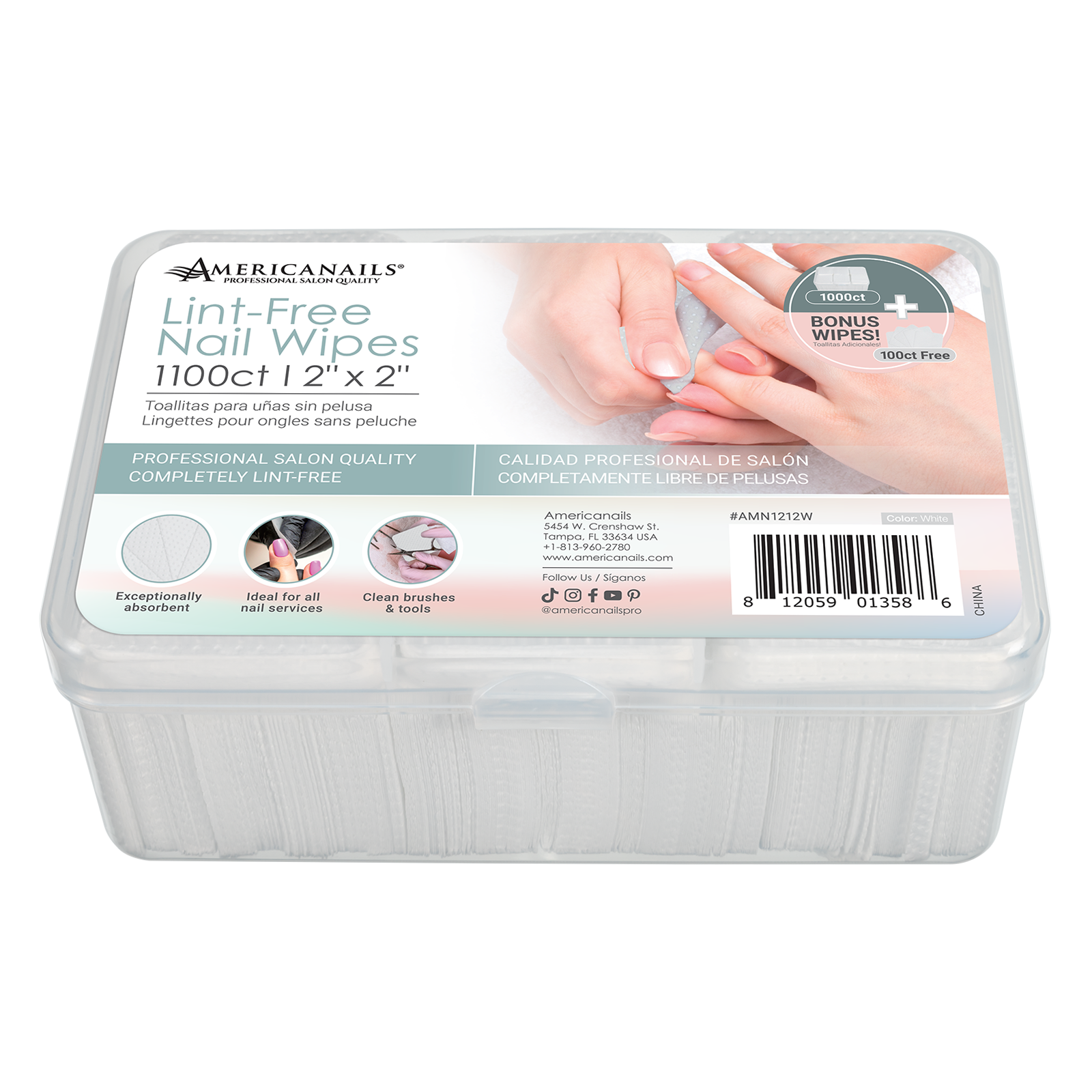 Lint-Free Nail Wipes 1100ct