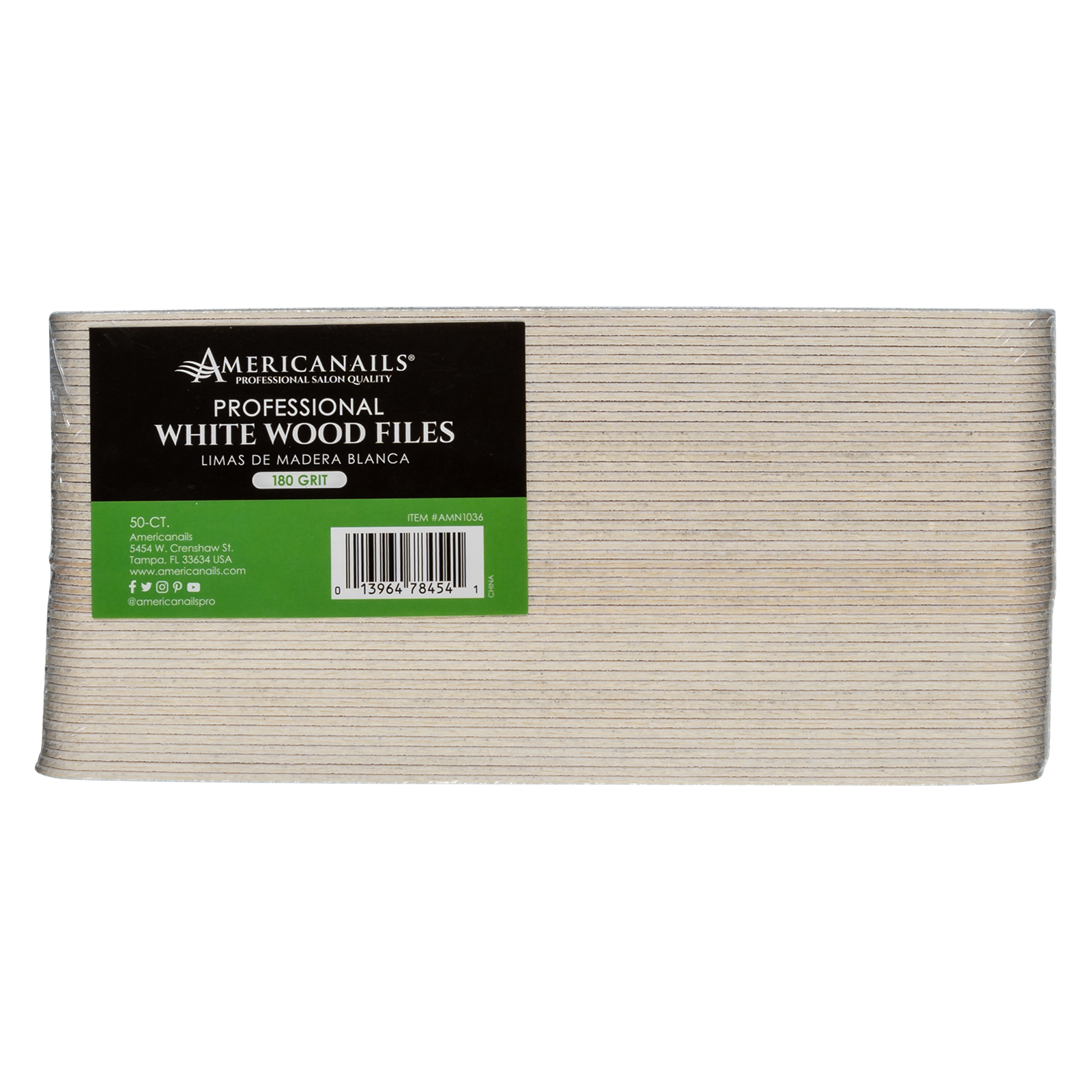 White Wood Manicure Files 50ct