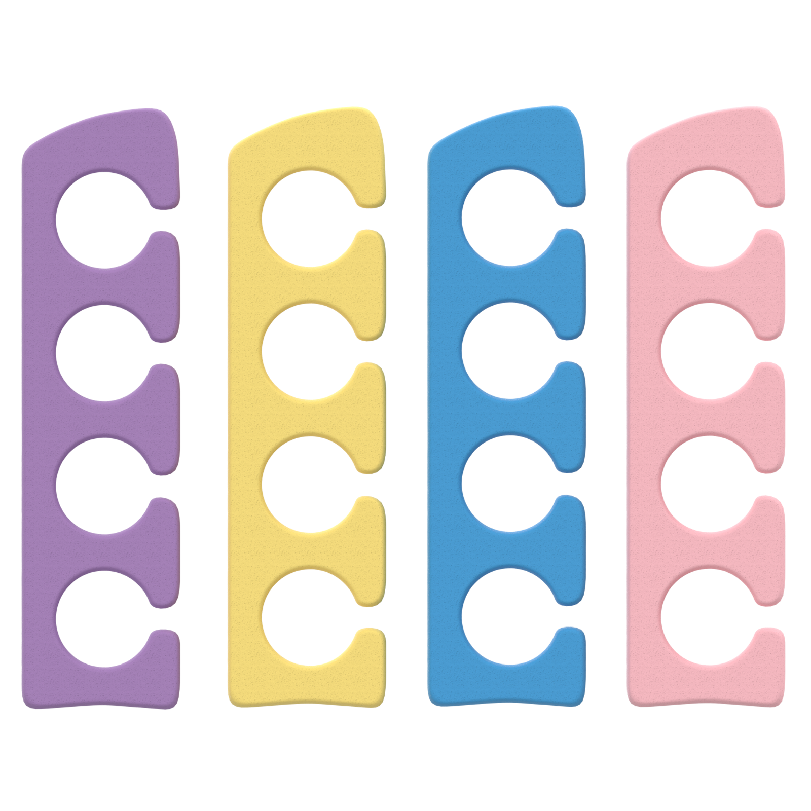 Separadores de dedos Softeez | Tonos pastel suaves, 144 unidades
