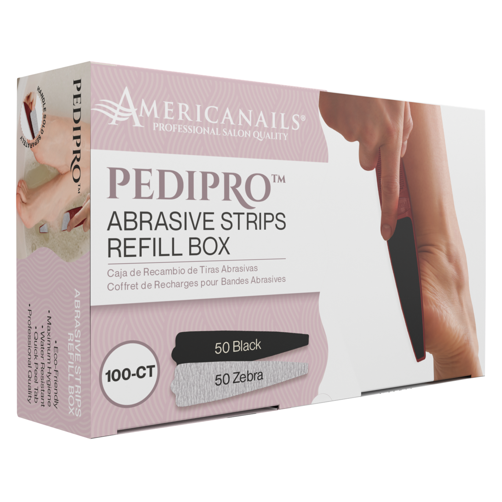 Caja de recambio de tiras abrasivas PediPro, 100 unidades