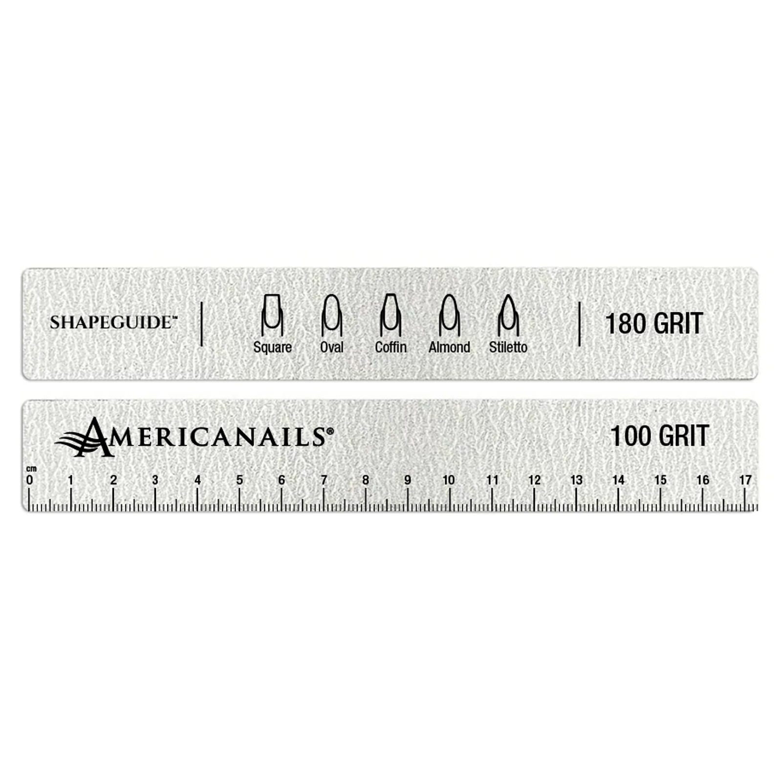 ShapeGuide™ Ruler & Shape Guide Nail File | Zebra 100/180 Grit 10ct