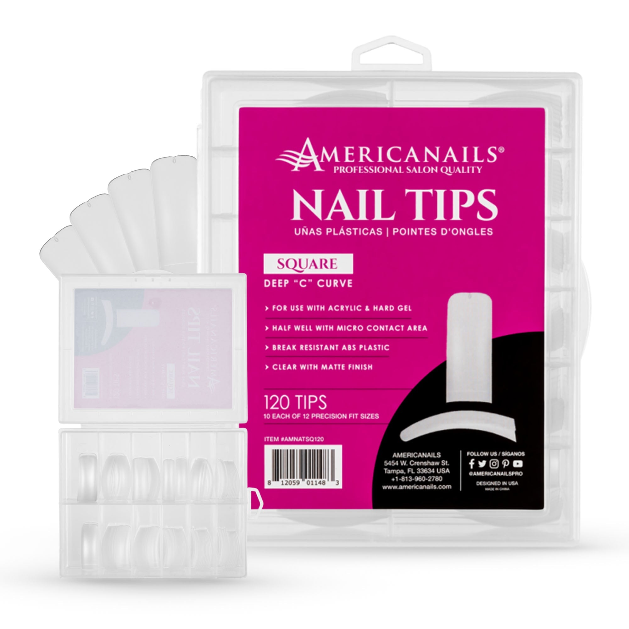 Nail Tips | Square (Deep "C" Curve) 120ct