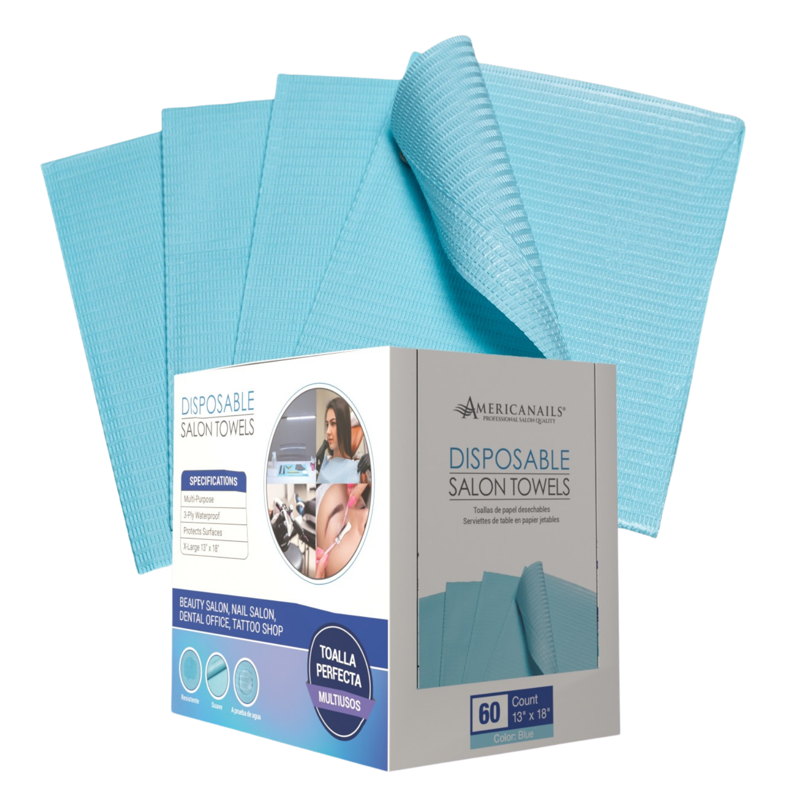 Disposable Salon Towels | Blue 60ct