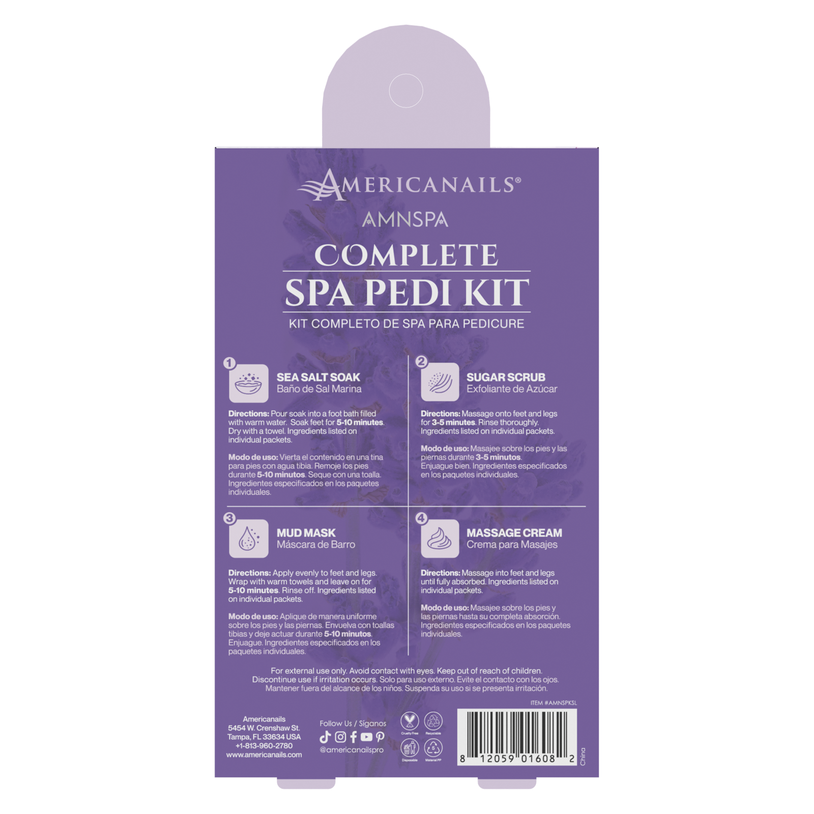 AMN Spa Complete Pedi Kit | Soothing Lavender