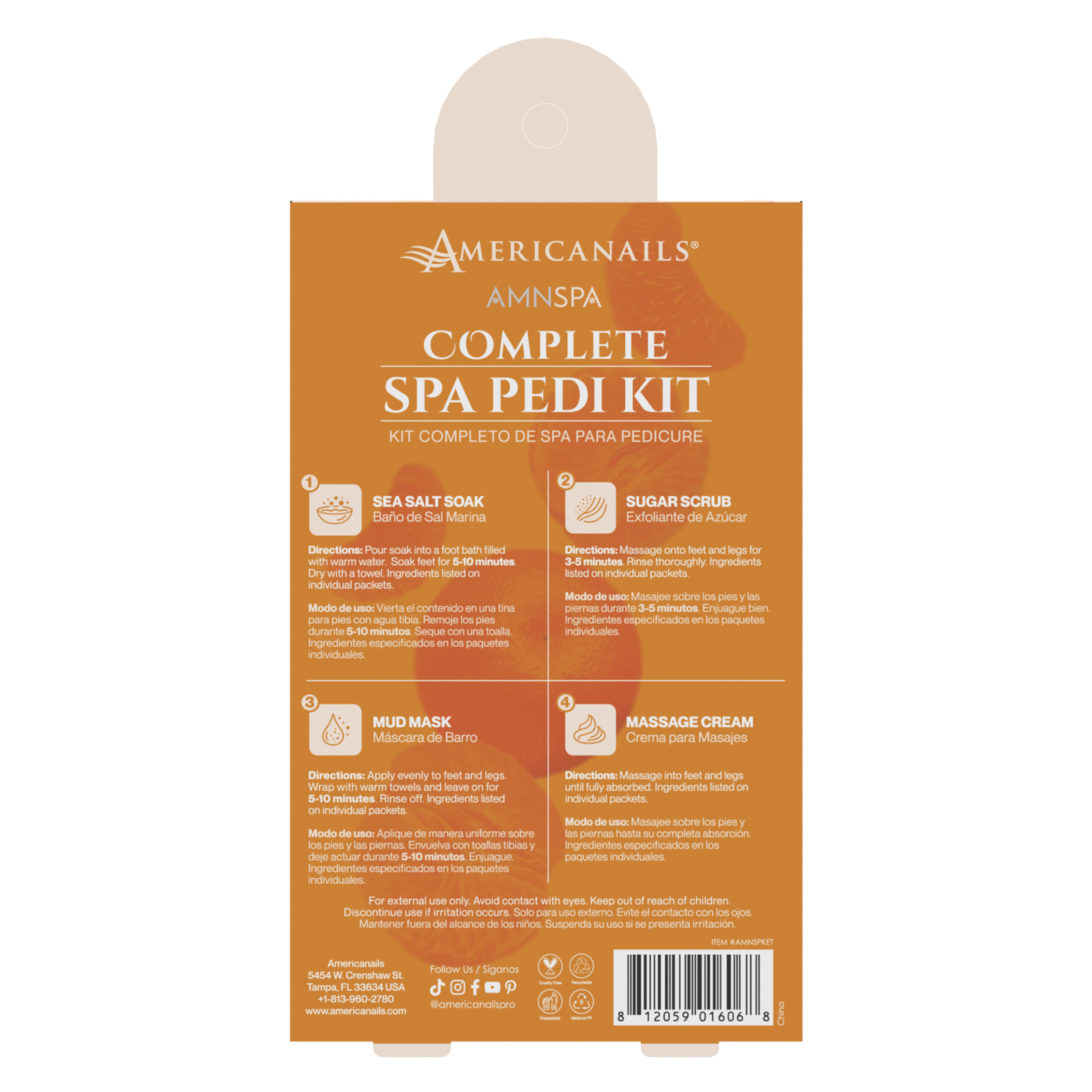 AMN Spa Complete Pedi Kit | Energizing Tangerine