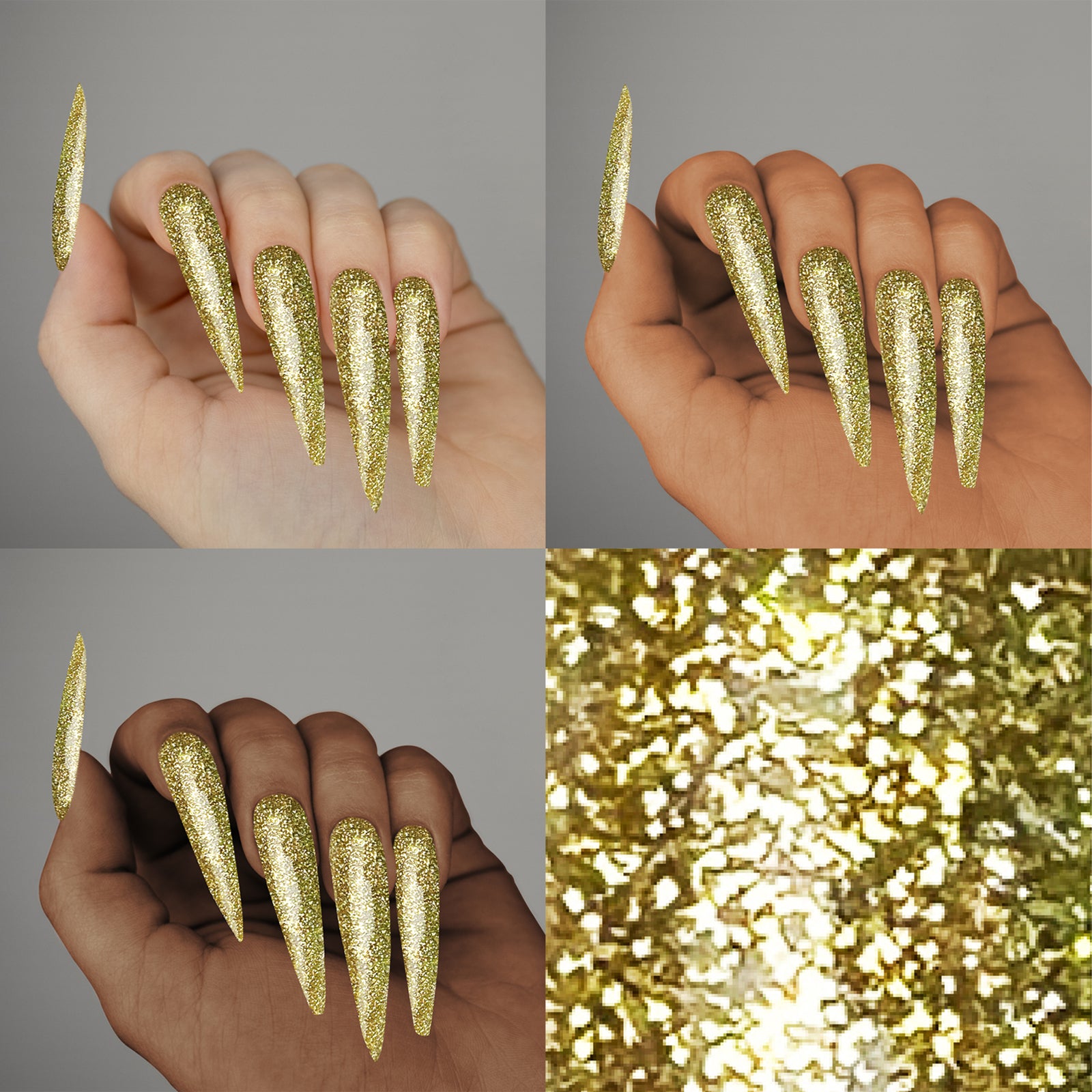 Colored Acrylic Powder | Gold Glitter 2oz
