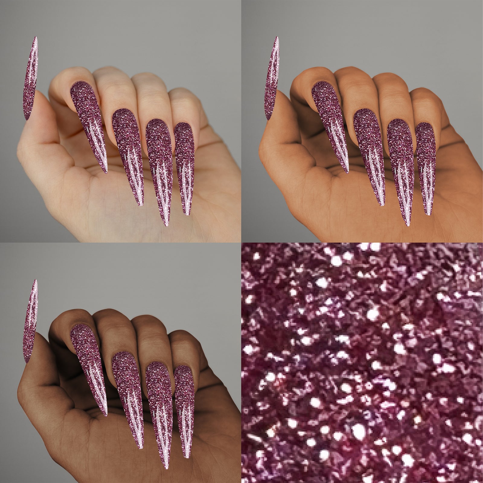 Colored Acrylic Powder | Pink Glitter 2oz