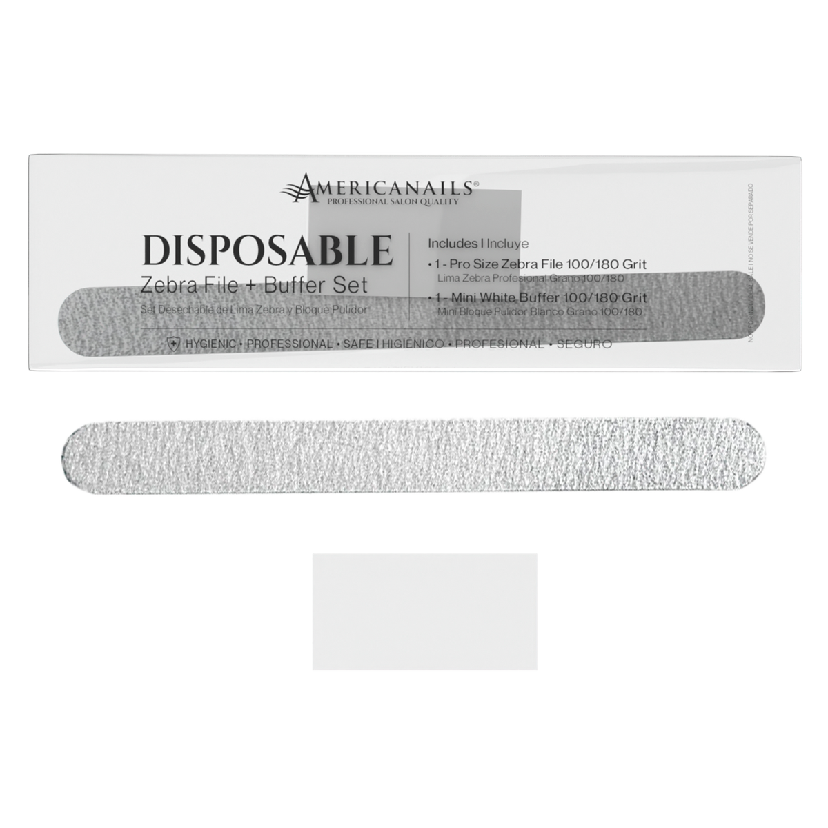 Disposable Zebra File + Mini Buffer Set, Individually Wrapped, 100ct