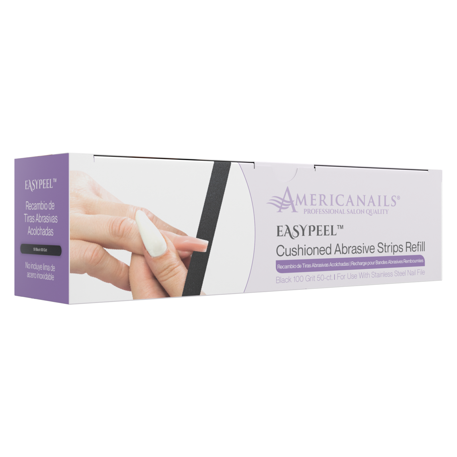 EasyPeel Nail File Abrasive Strips | Black 100 Grit 50ct