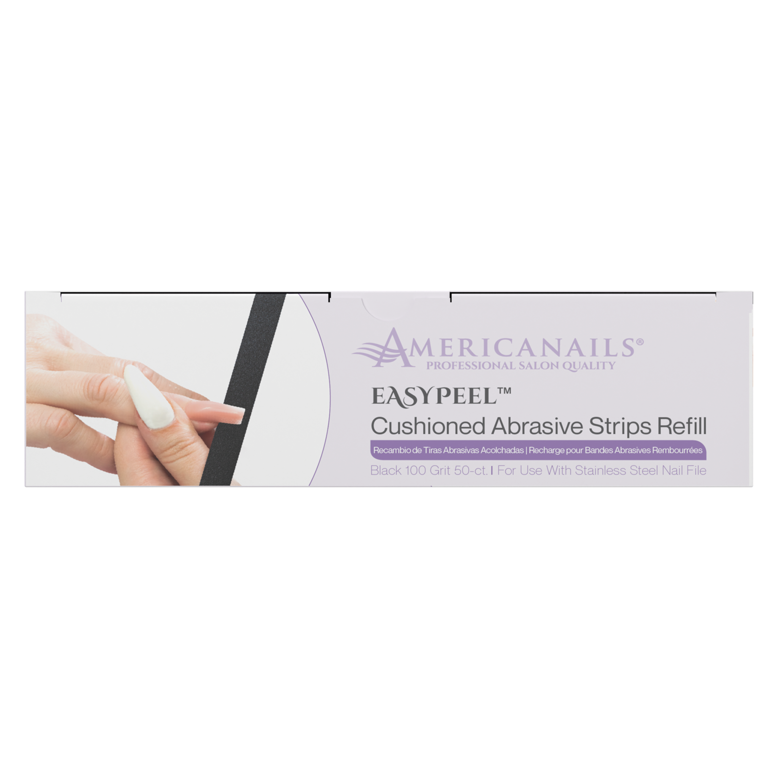 Tiras abrasivas EasyPeel para limas de uñas | Negras 100 granos 50 unidades