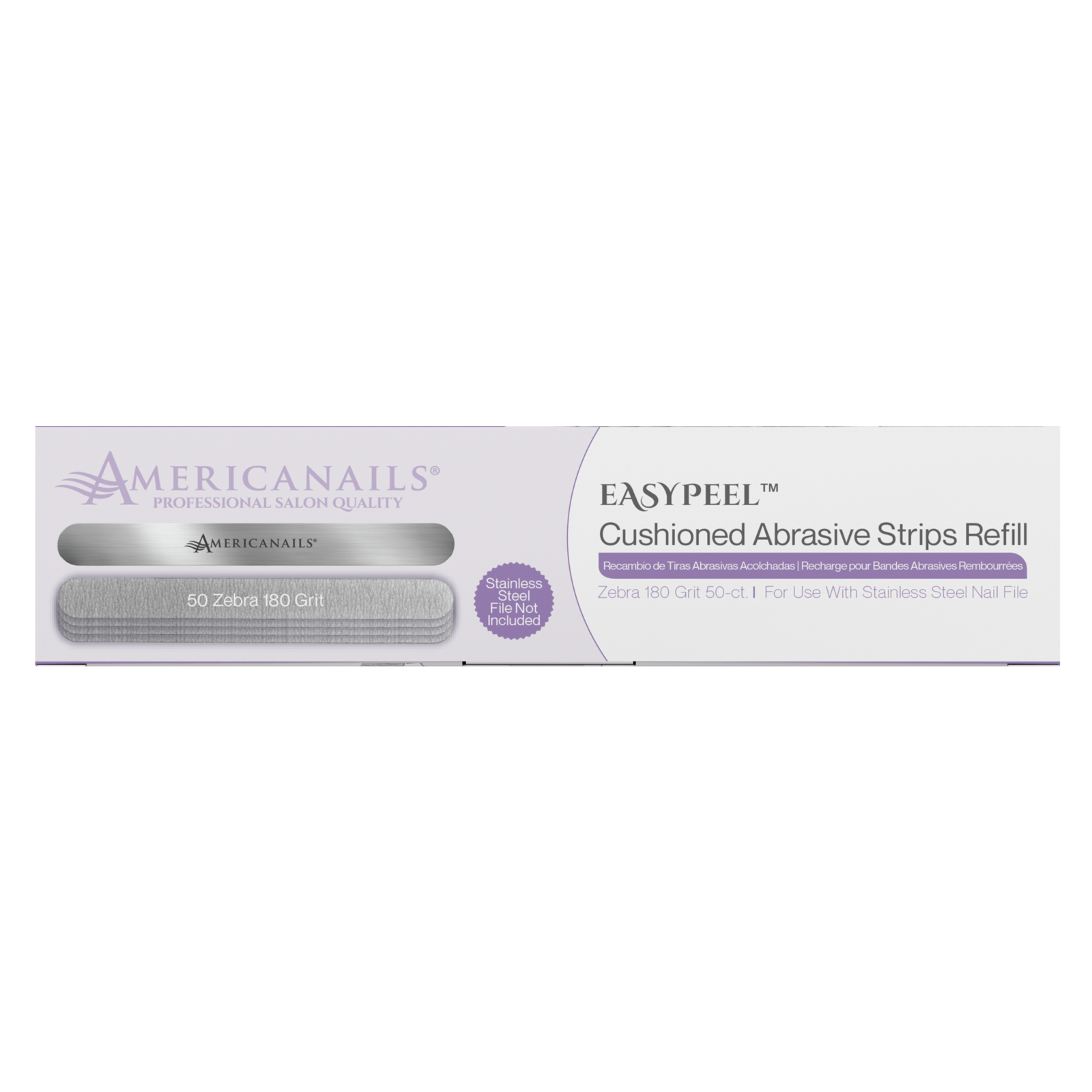 EasyPeel Nail File Abrasive Strips | Zebra 180 Grit 50ct