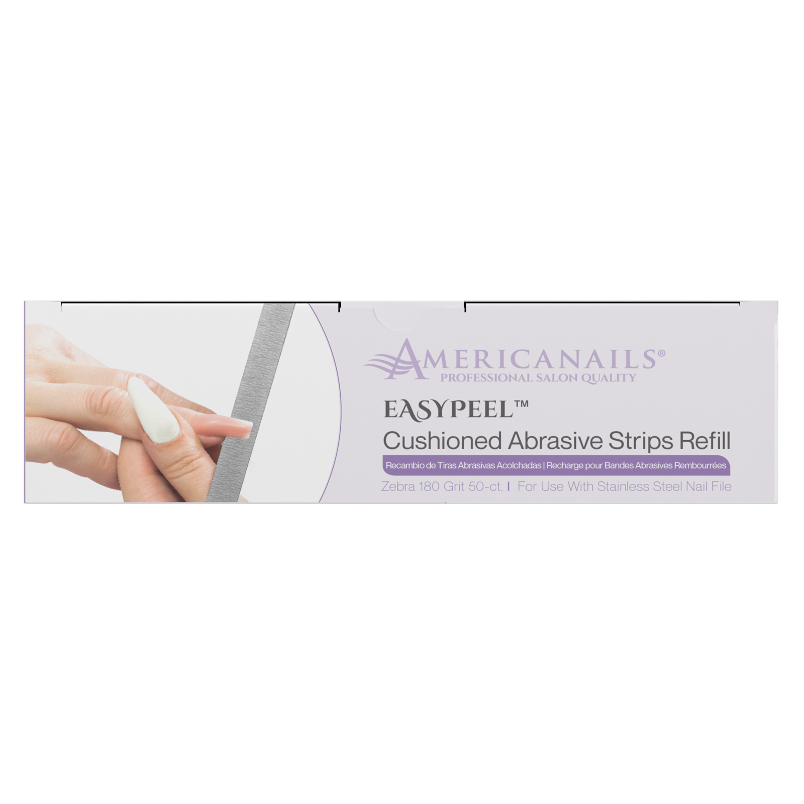 EasyPeel Nail File Abrasive Strips | Zebra 180 Grit 50ct