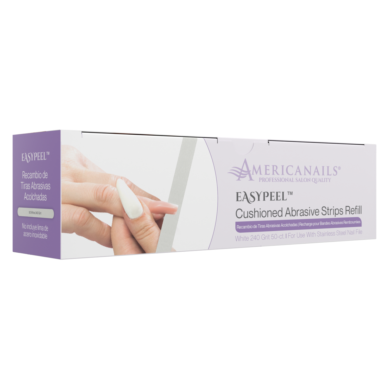 EasyPeel Nail File Abrasive Strips | White 240 50ct