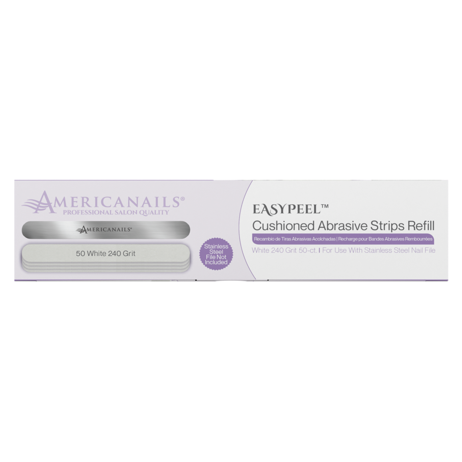 EasyPeel Nail File Abrasive Strips | White 240 50ct