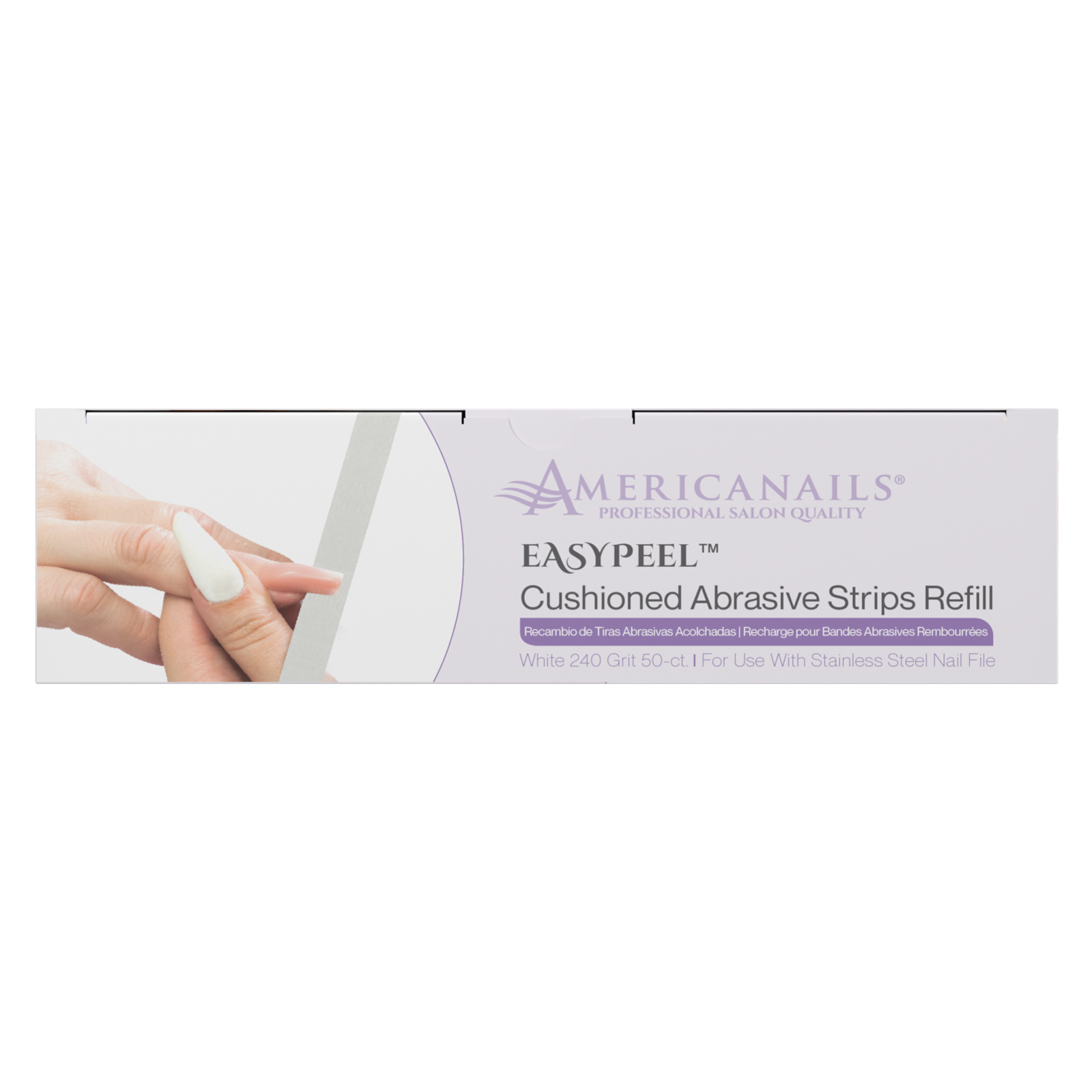 EasyPeel Nail File Abrasive Strips | White 240 50ct