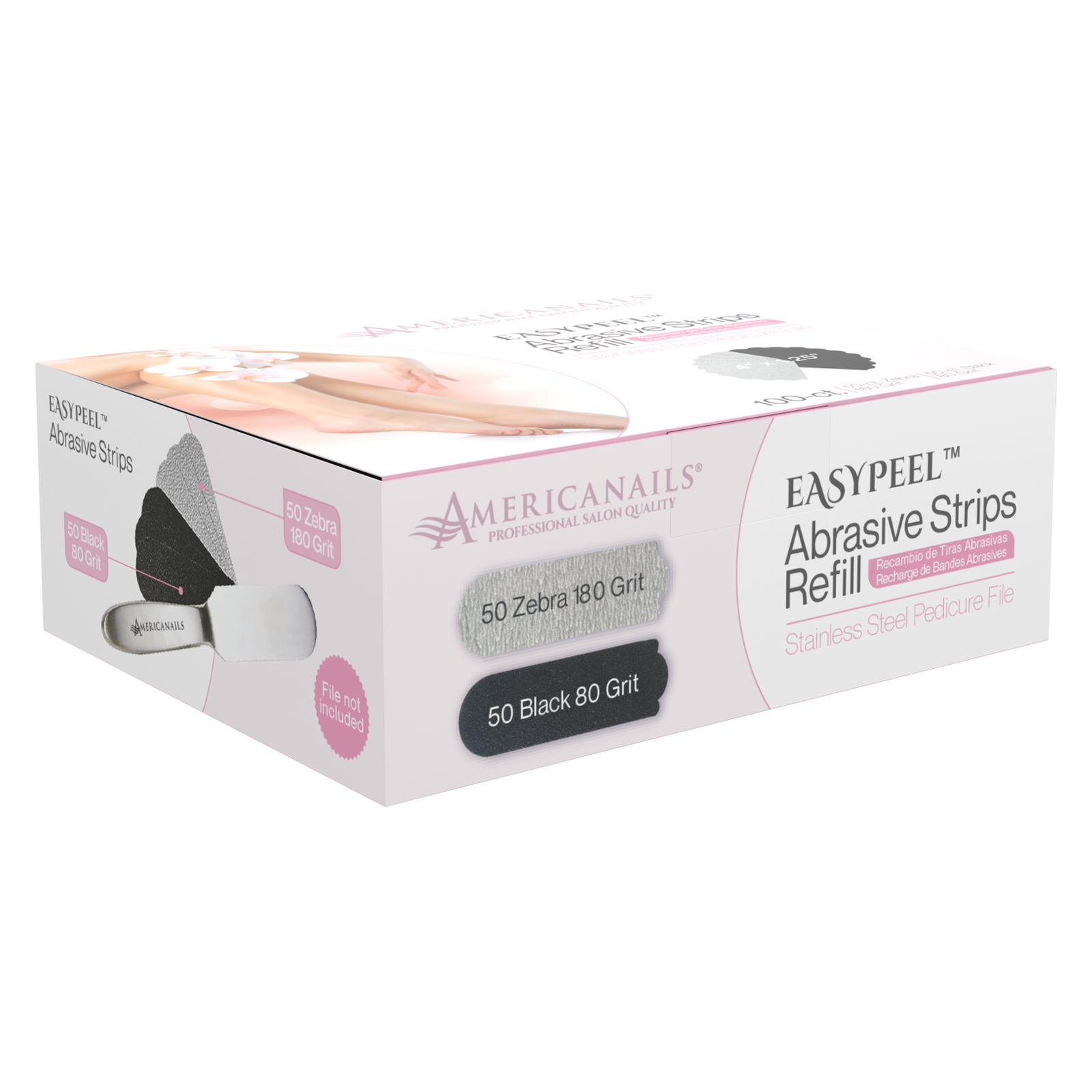 EasyPeel Pedicure Abrasive Strip | 80 + 180 Grit 100ct