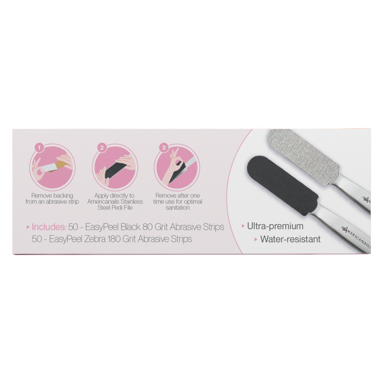 EasyPeel Pedicure Abrasive Strip | 80 + 180 Grit 100ct