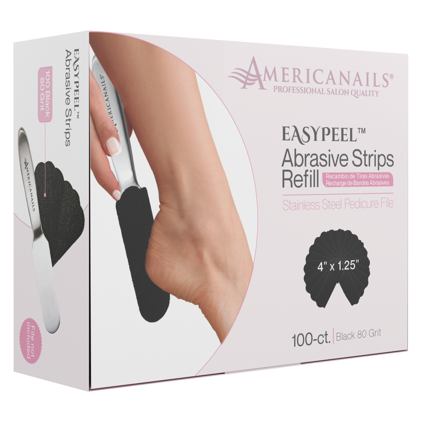 EasyPeel Pedicure Abrasive Strip | Black 80 Grit 100ct