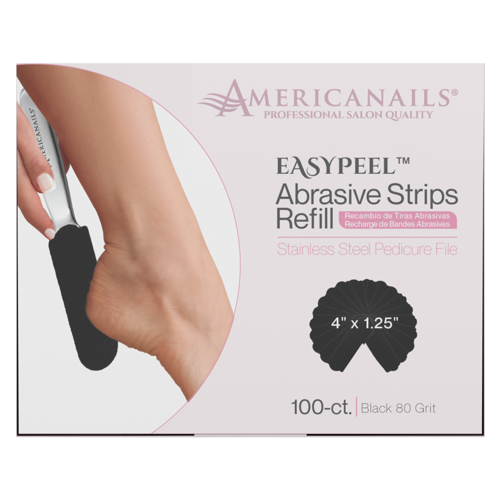 EasyPeel Pedicure Abrasive Strip | Black 80 Grit 100ct