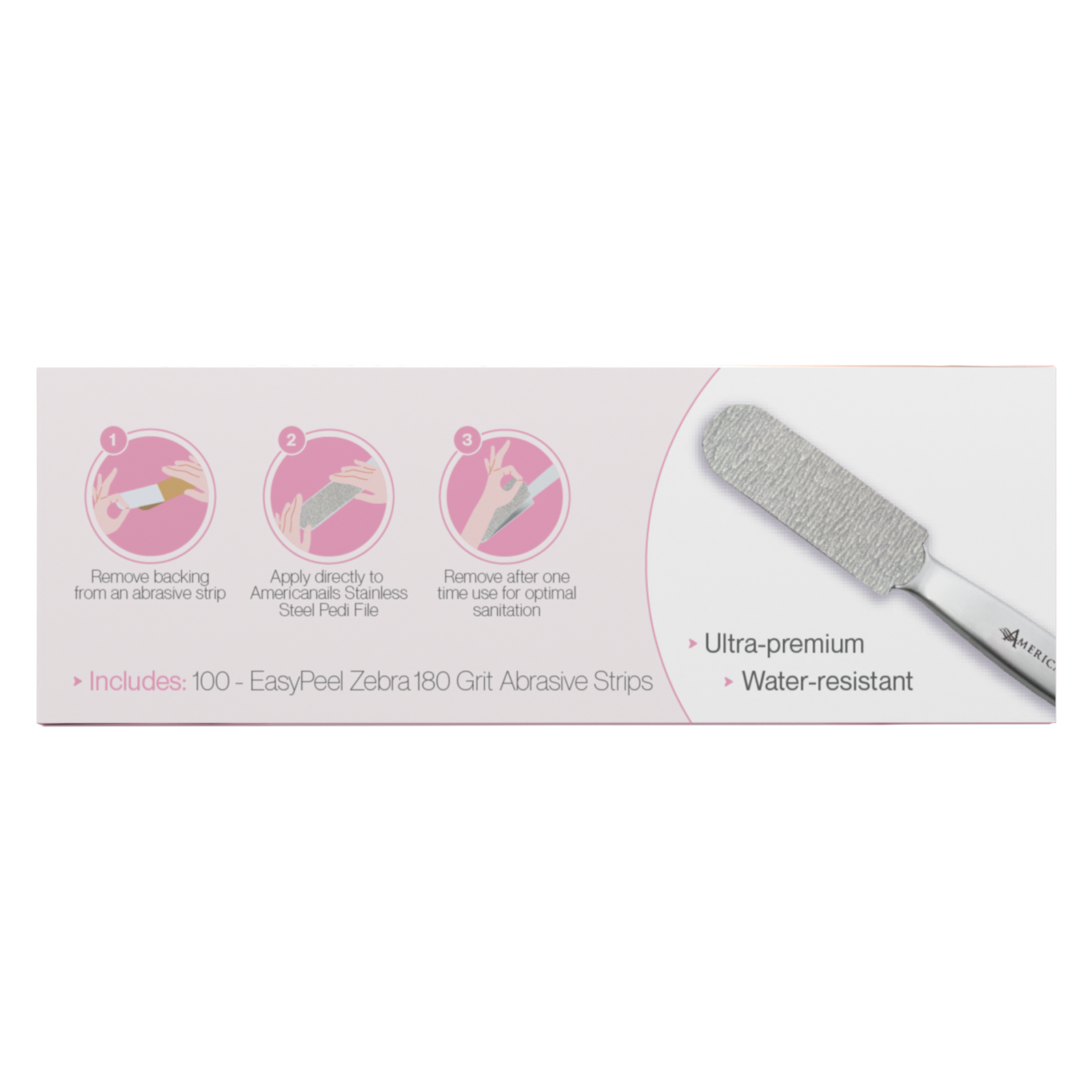 EasyPeel Pedicure Abrasive Strip | Zebra 180 Grit 100ct