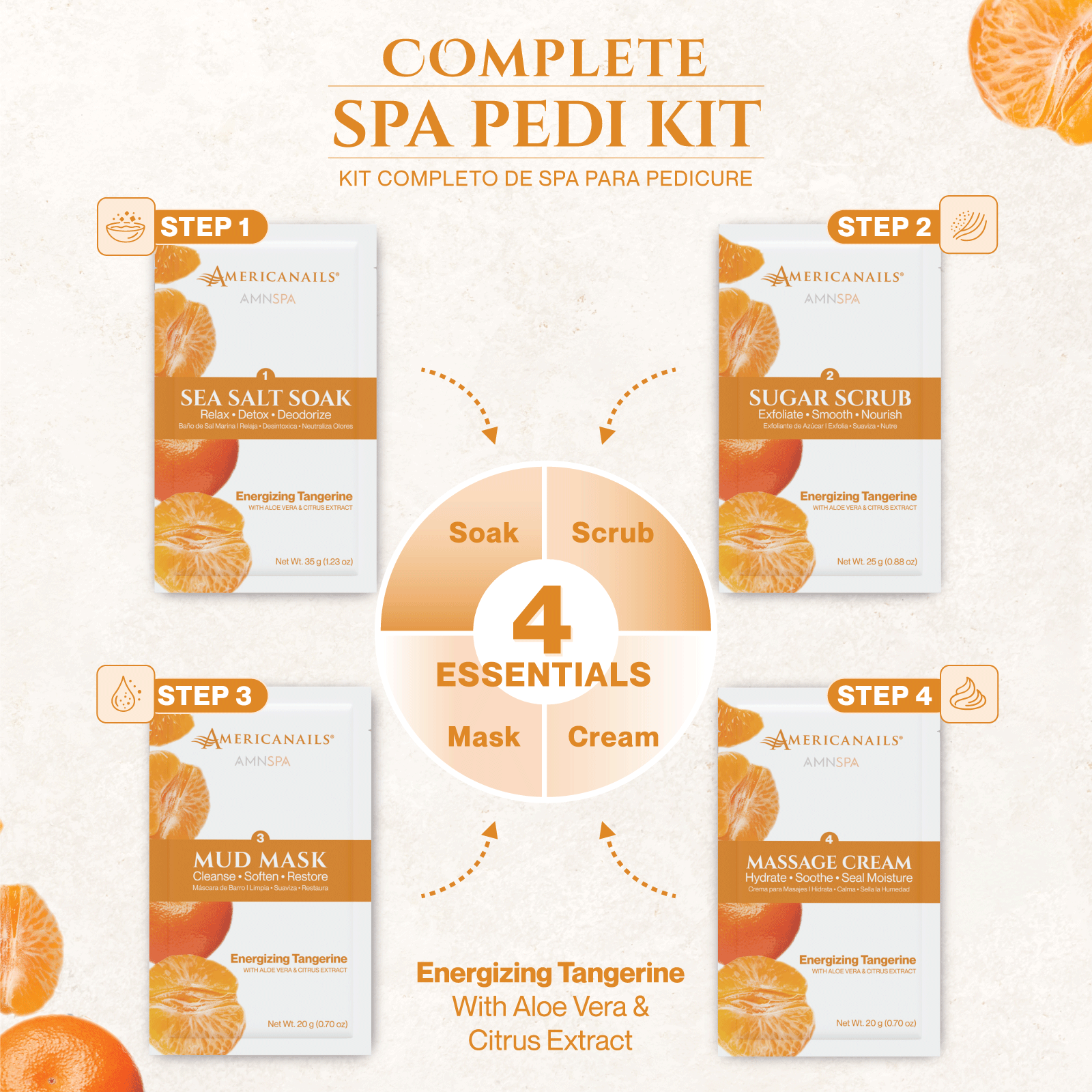 AMN Spa Complete Pedi Kit | Energizing Tangerine