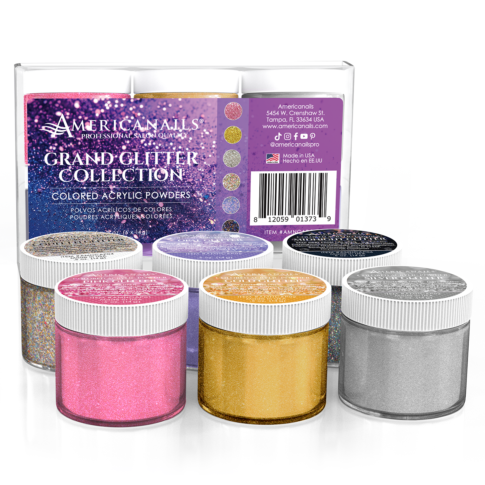 Colored Acrylic Powders | Grand Glitter Collection Kit