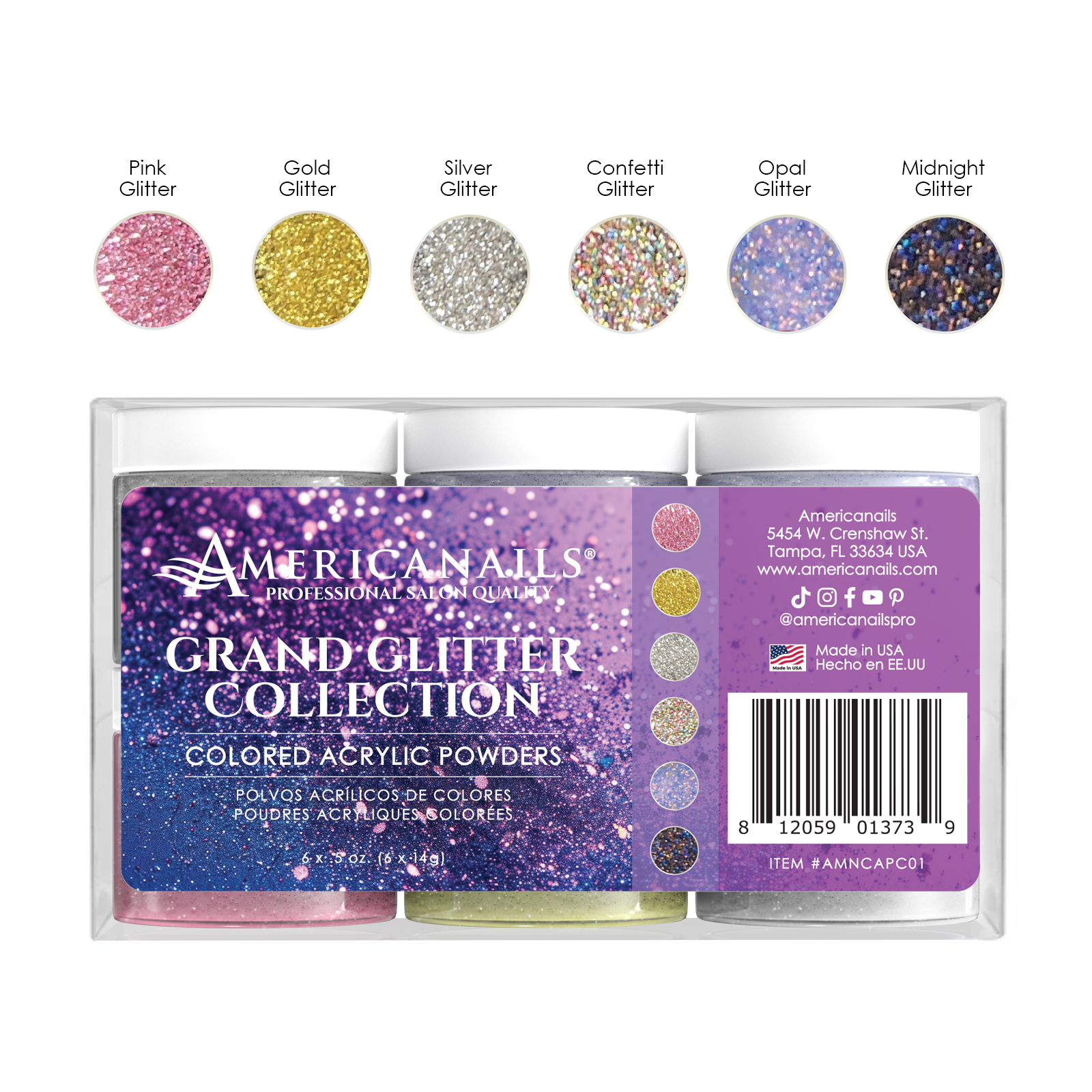 Polvos Acrílicos de Colores | Kit Colección Grand Glitter