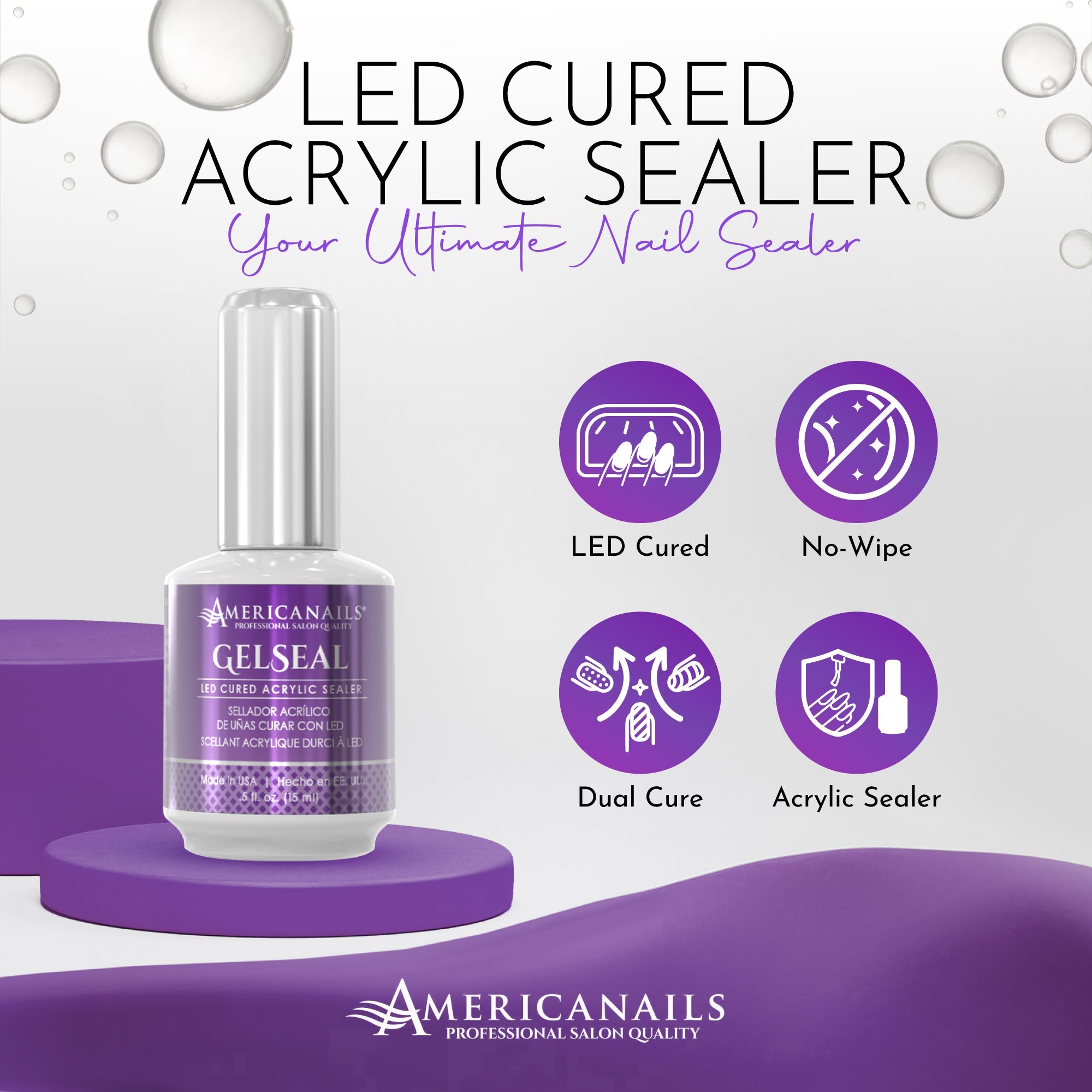 Sellador Acrílico Curado con LED GelSeal 0.5oz