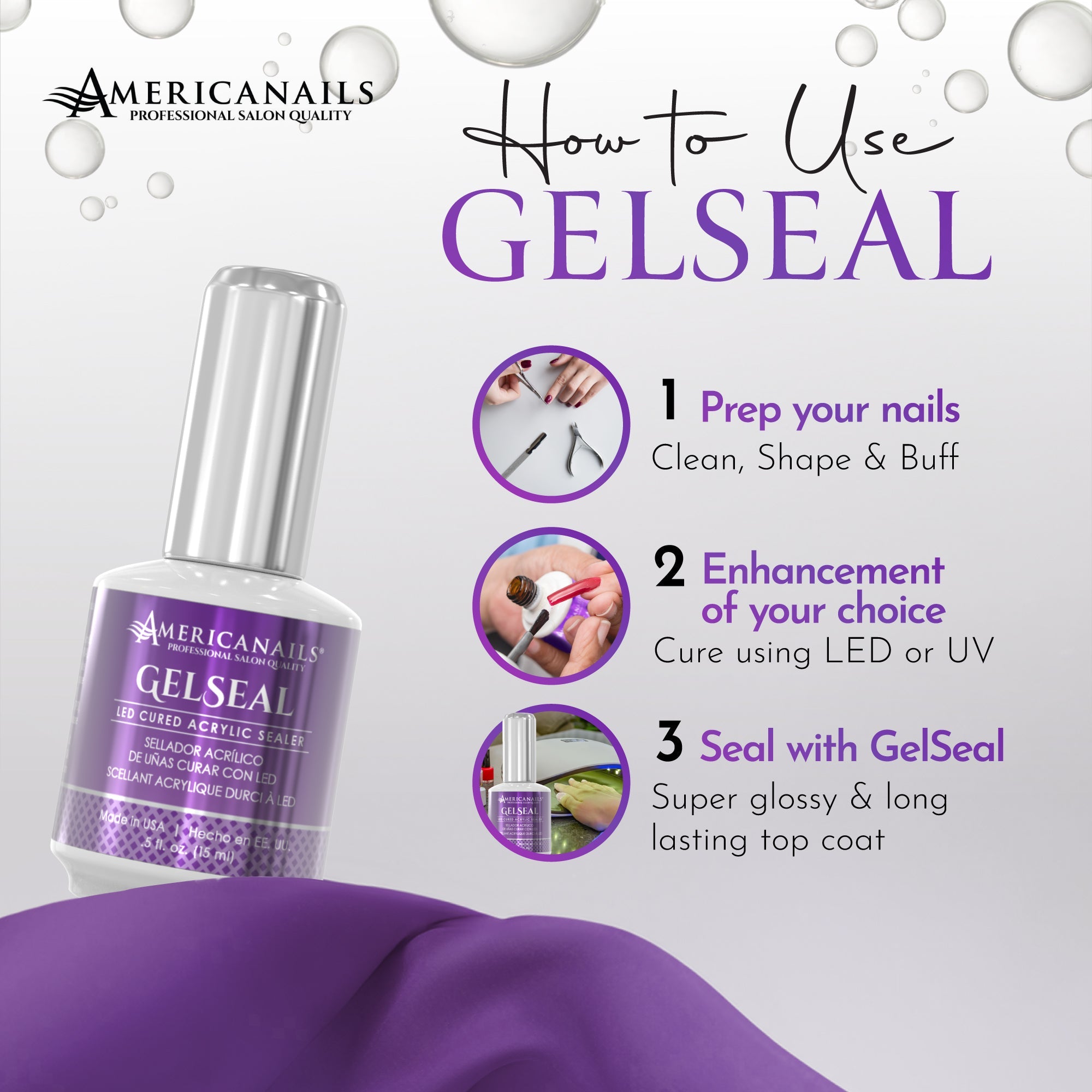 Sellador Acrílico Curado con LED GelSeal 0.5oz
