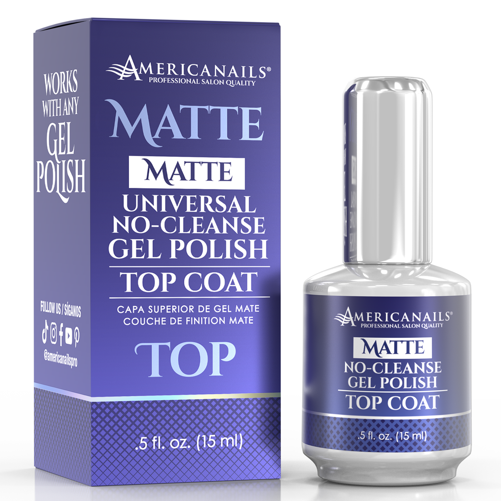 Top Coat de esmalte en gel sin limpieza | Acabado mate 15ml
