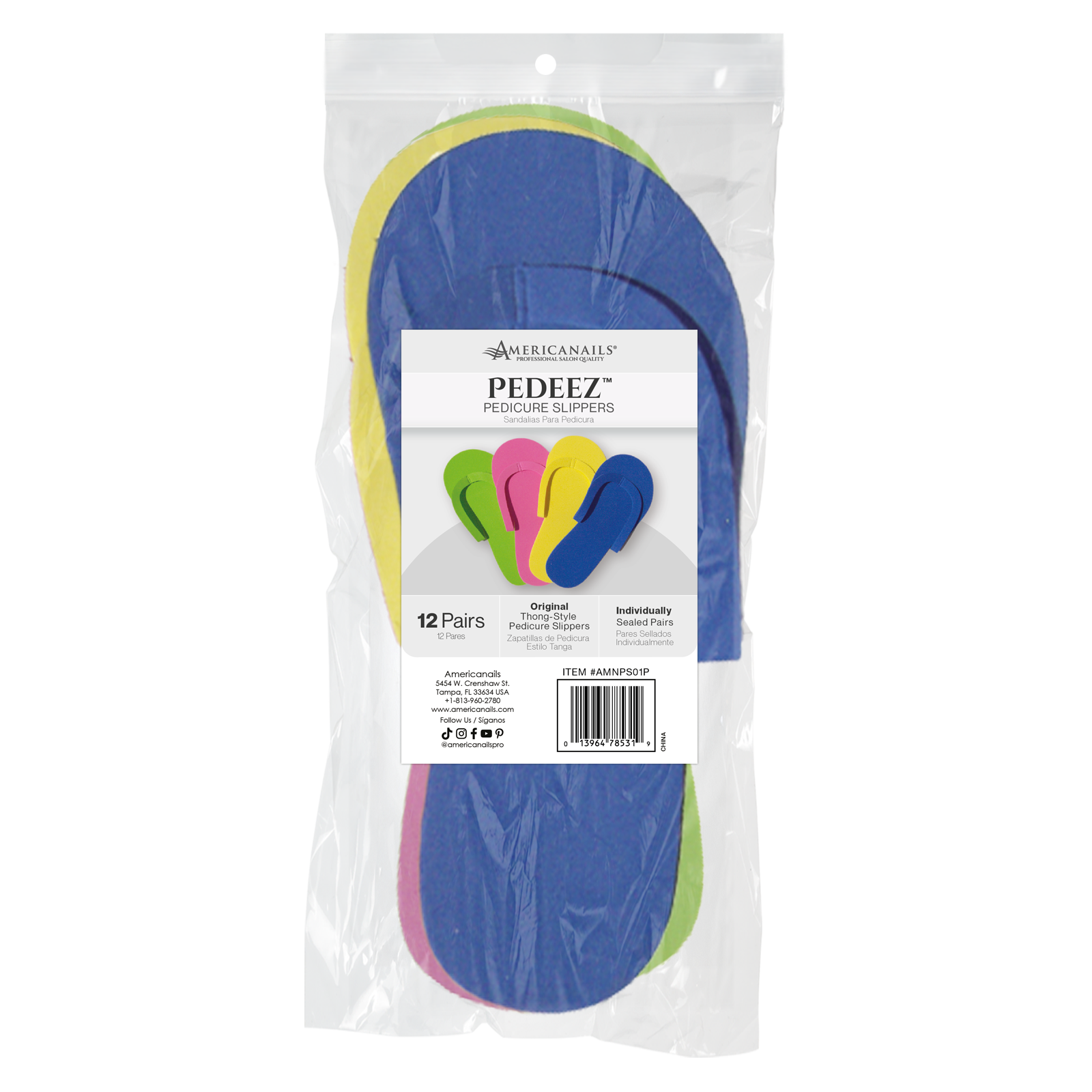 Pedeez Bolsa para zapatillas de pedicura 12 pares