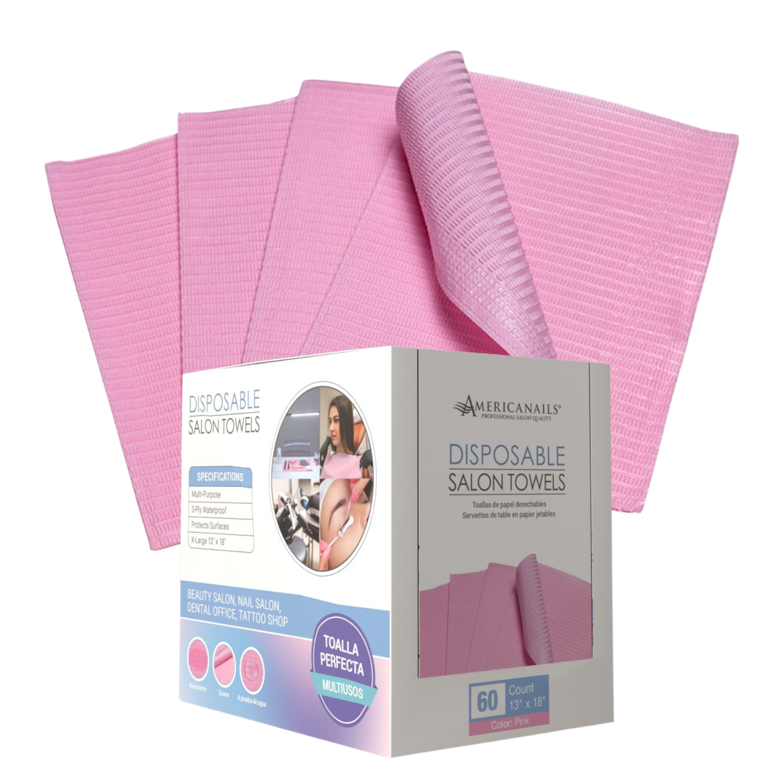 Disposable Salon Towels | Pink 60ct