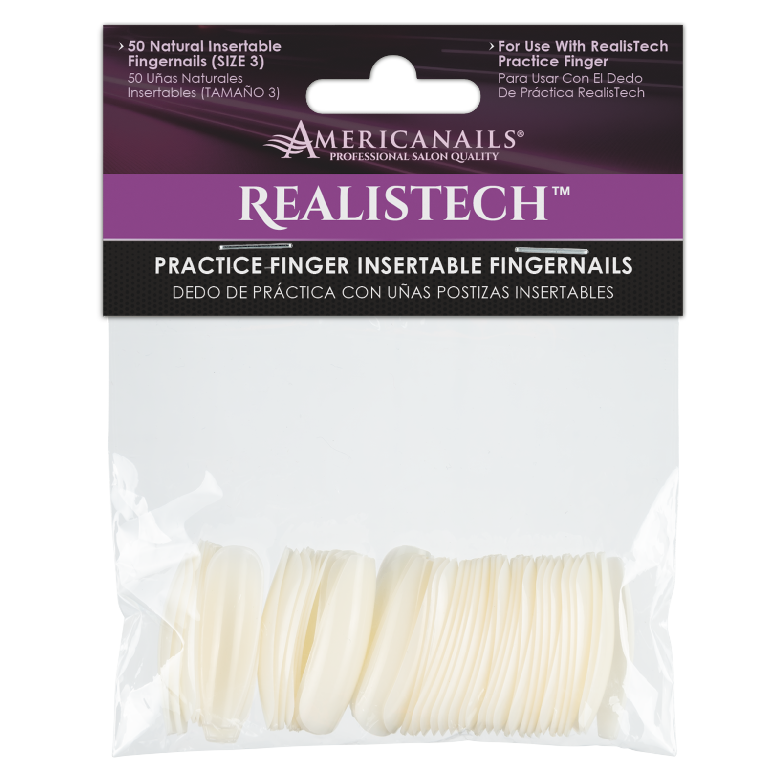 RealisTech Practice Finger Insertable Fingernails 50ct