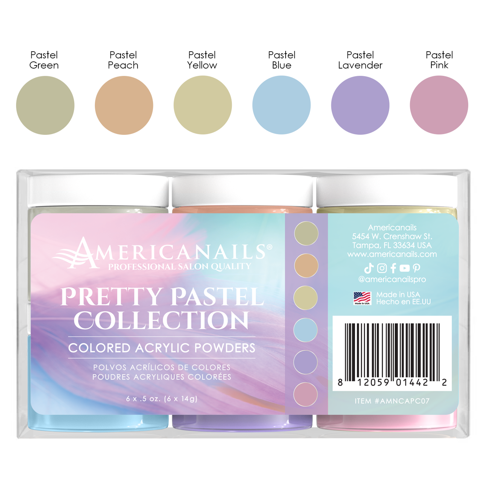 Polvos Acrílicos de Colores | Kit Colección Tonos Pastel