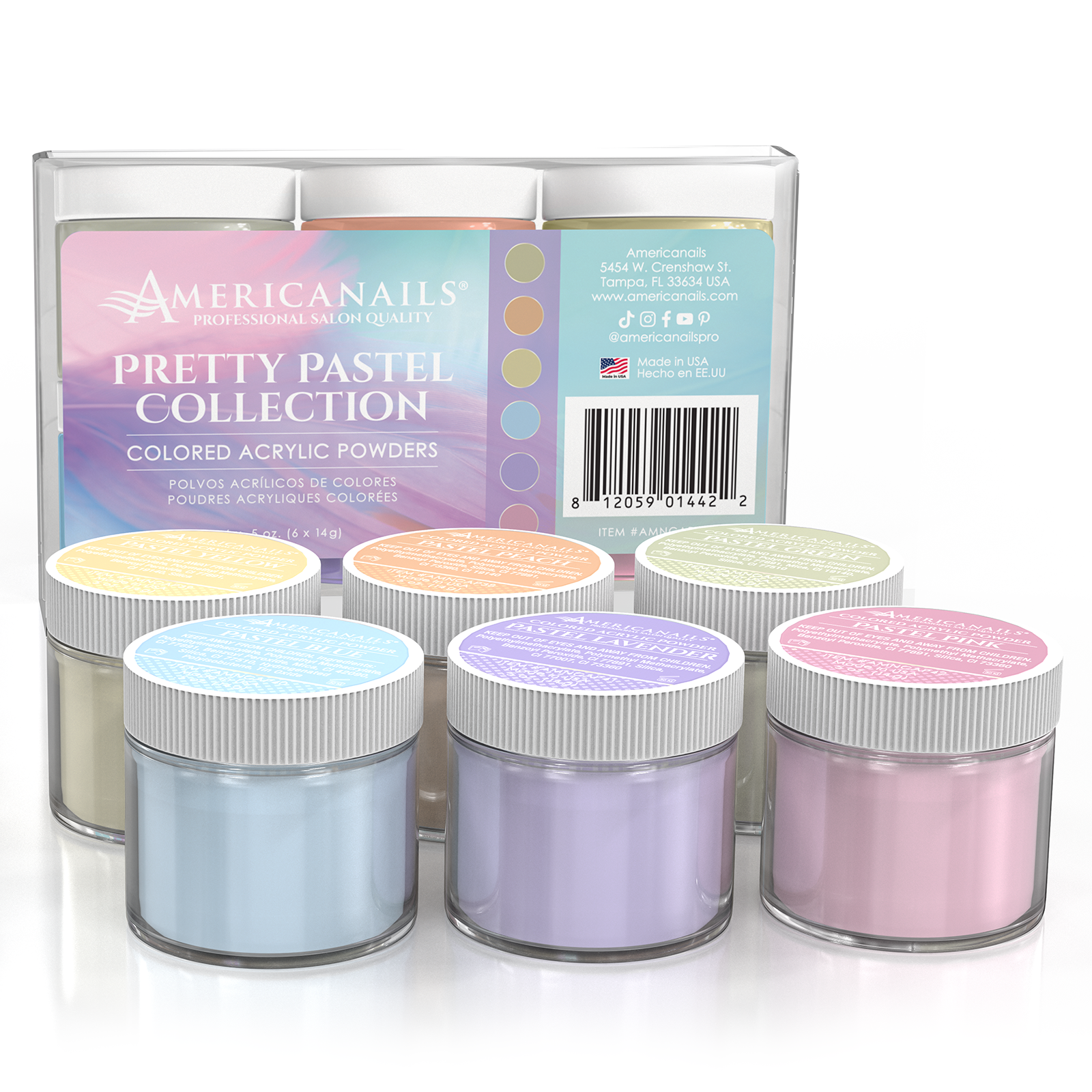 Colored Acrylic Powders | Pretty Pastel Collection Kit