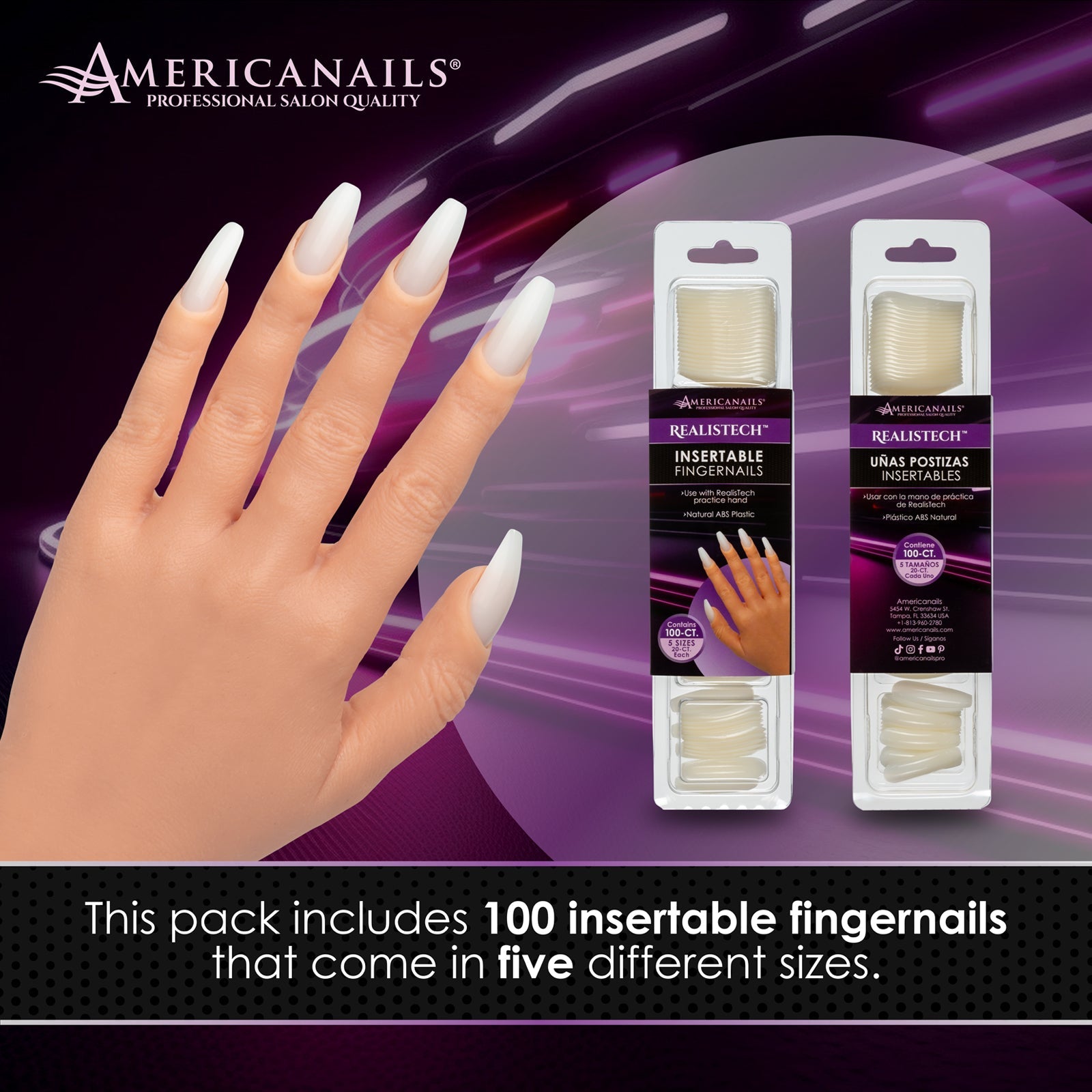 RealisTech Insertable Fingernails 100ct
