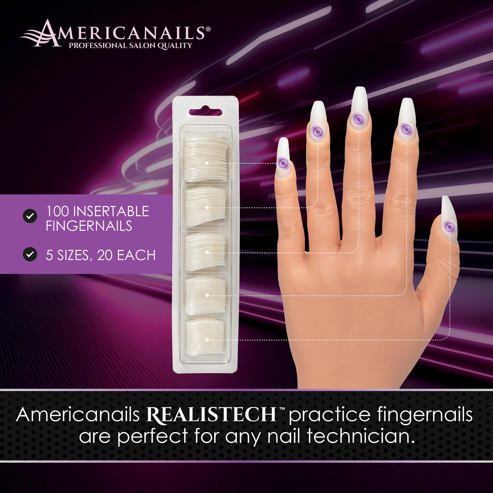 RealisTech Insertable Fingernails 100ct