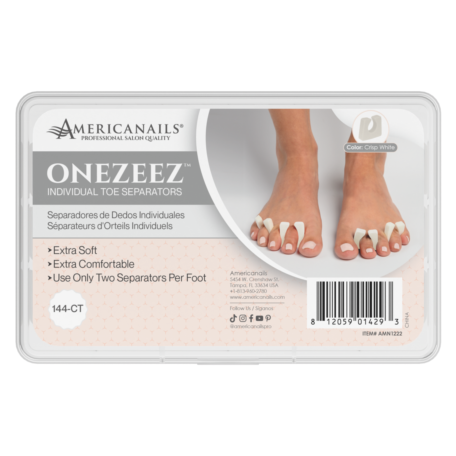 Onezeez Toe Separators | Crisp White 144ct Box