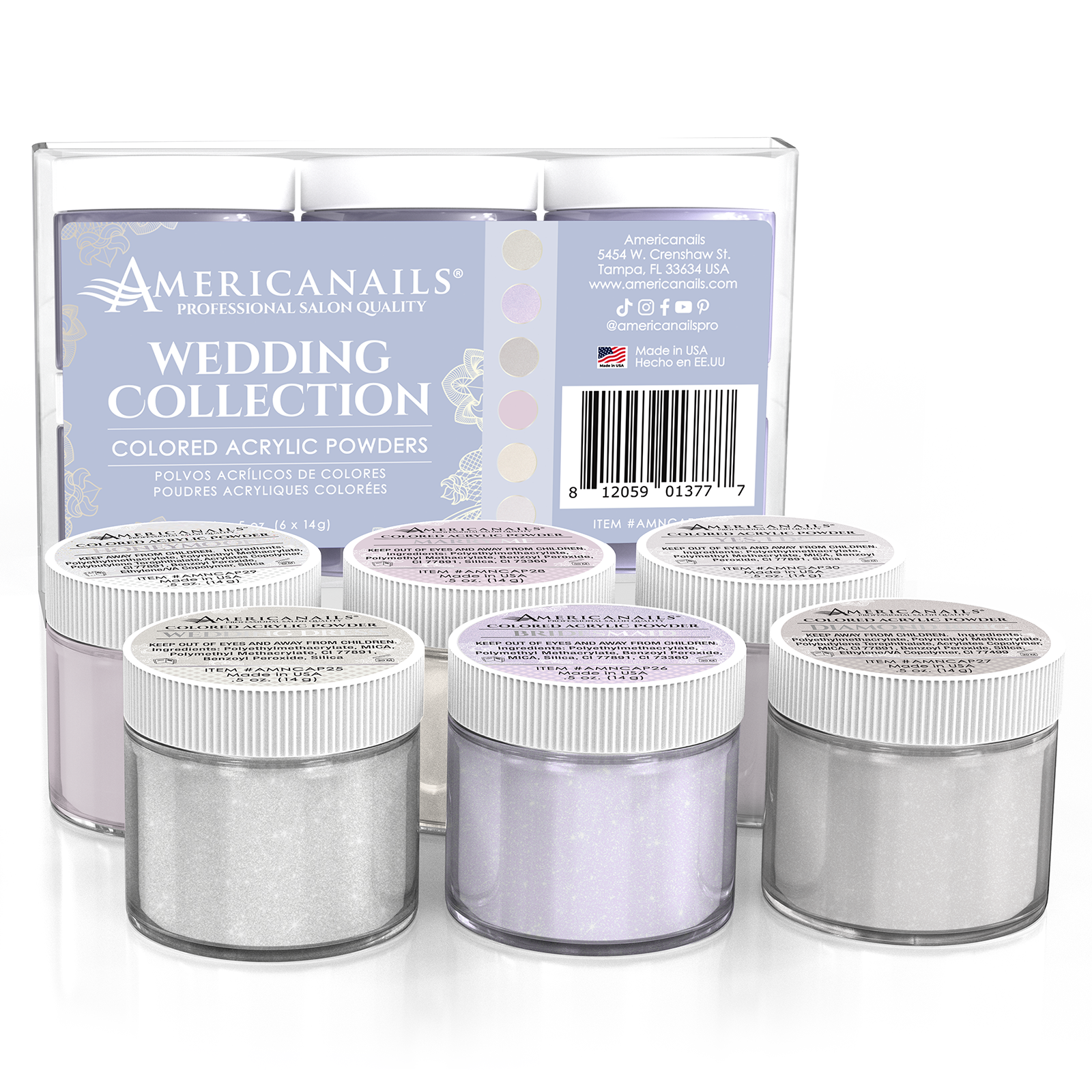 Colored Acrylic Powders | Wedding Collection Kit
