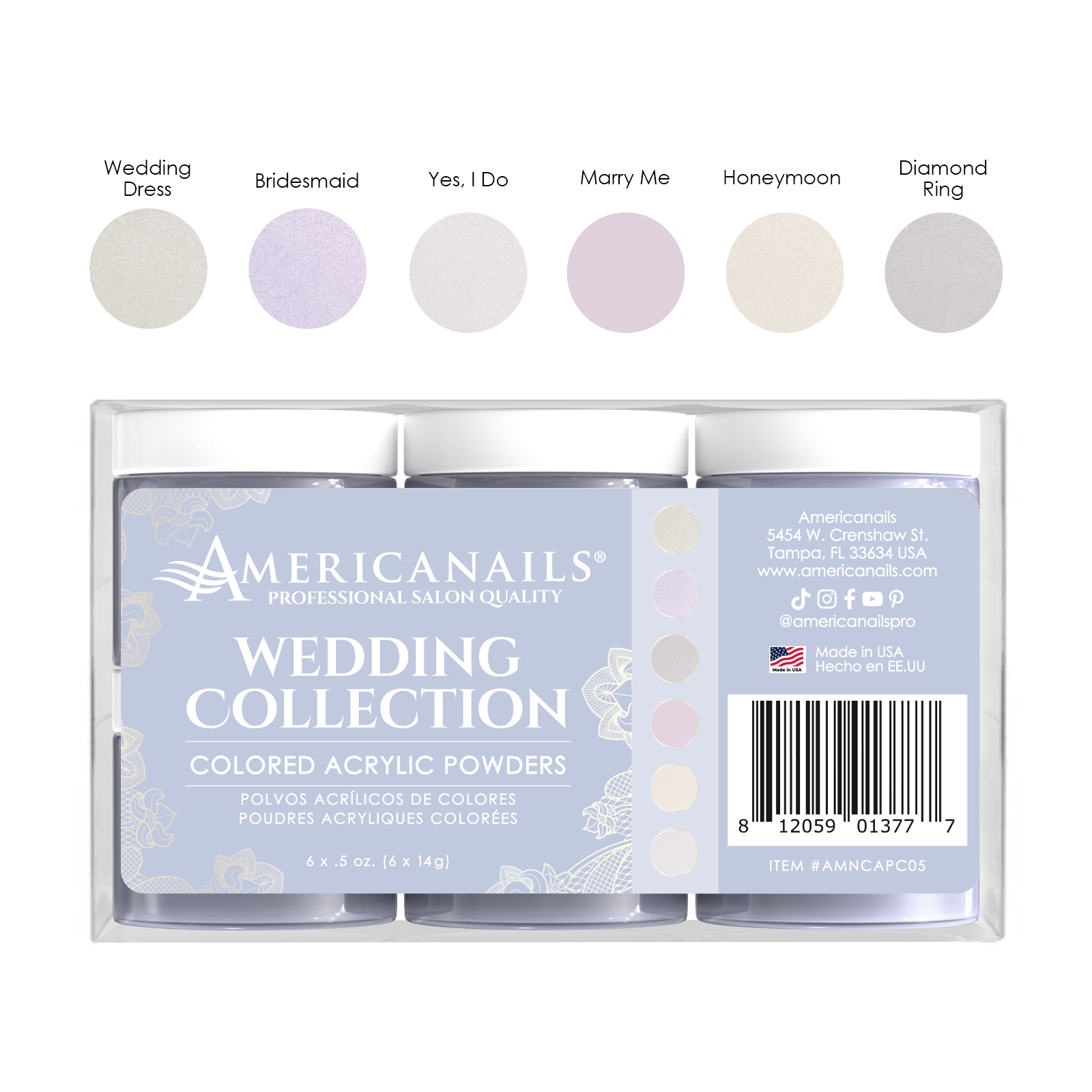 Polvos acrílicos de color | Kit Colección Nupcial