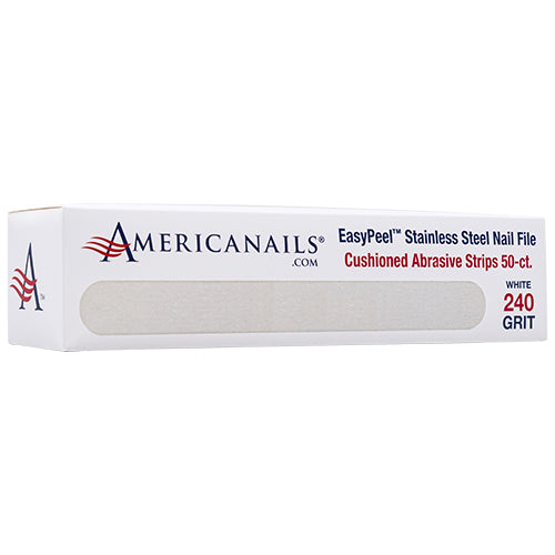 EasyPeel Nail File Abrasive Strips | White 240 50ct