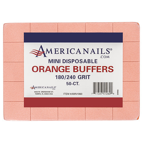 Disposable Mini Orange Buffers | 180/240 Grit 50ct