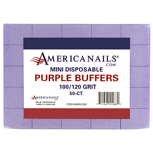 Disposable Mini Purple Buffers | 100/120 Grit 50ct