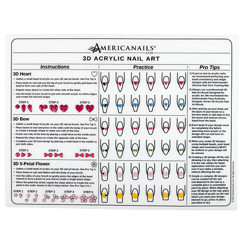 Silicone 3D Acrylic Nail Art Training Mat