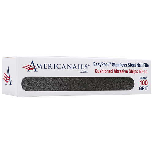 Tiras abrasivas EasyPeel para limas de uñas | Negras 100 granos 50 unidades