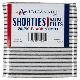 Americanails Shorties Mini Cushioned Files 20ct Black